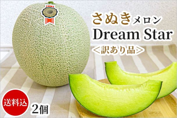 【数量限定】さぬきメロン Dream Star2個セット<訳あり品>